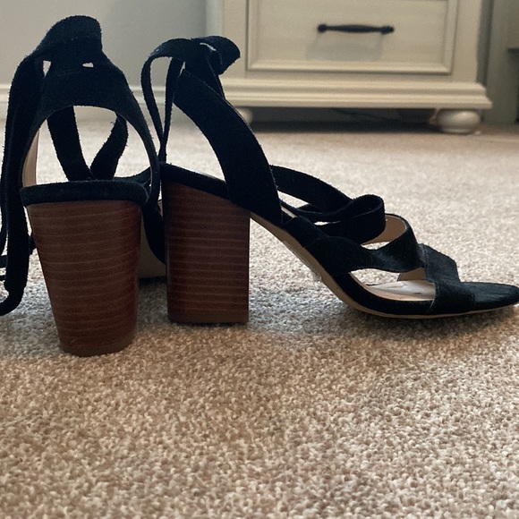 Sole society black wood block heel sandal size 6 - Picture 4 of 4